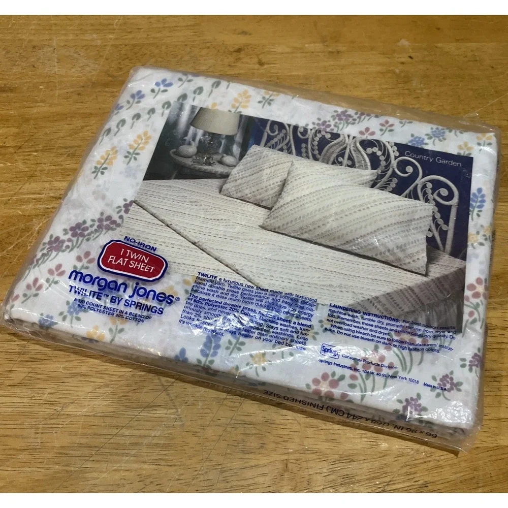 Vtg Morgan‎ Jones Twilite By Springs Vintage Twin Flat Sheet Floral Cottagecore